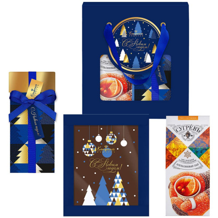 Набор с конфетами и шоколадом: шоколад молочный, мармелад, чай