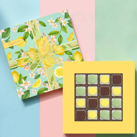 Мармелад со вкусом «Банан», «Зеленая дыня», лимонное суфле в горьком шоколаде 225г