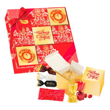 Подарочный набор: шоколада, драже, конфеты, чай 935г