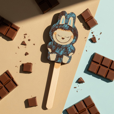 "Лабубушка" шоколад молочный на палочке 19г (голубой декор)