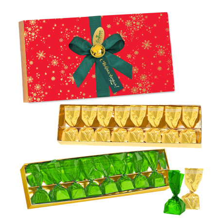 Набор конфет ассорти и молочного шоколада с фундуком 160г