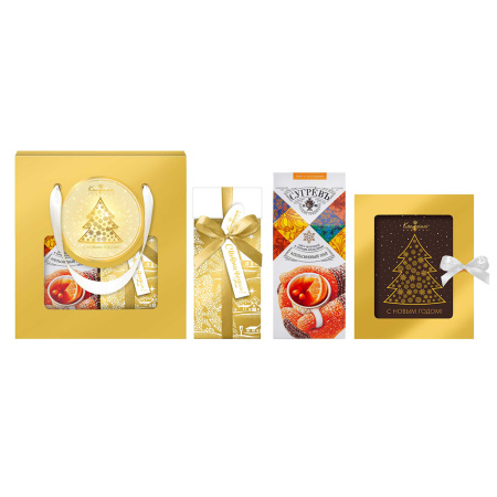 Набор конфет: клубничное суфле-безе,чай, шоколад молочный с декором