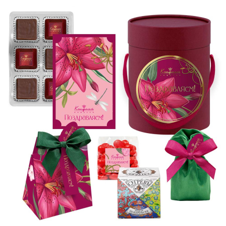 Набор: драже, конфеты ассорти, чай 345г