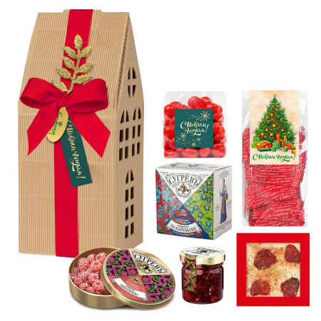 Домик с конфетами, вареньем, драже, чаем Домик с конфетами, вареньем, драже, чаем