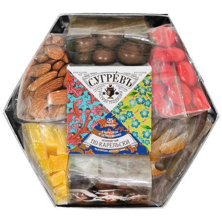 Набор "С Днем железнодорожника!": чай, орехи, драже