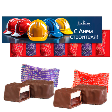 Мармелад-суфле клубника-ваниль, черника-ваниль "С Днем строителя" 105г