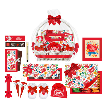 Корзина с конфетами С Днем медицинского работника!