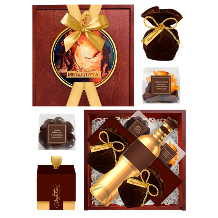 Конфеты на День металлурга в шкатулке