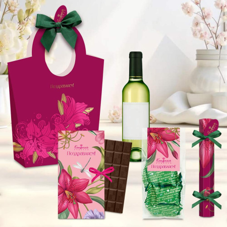 Сумочка: шоколад, конфеты сухофрукты, мармелад-суфле 245г