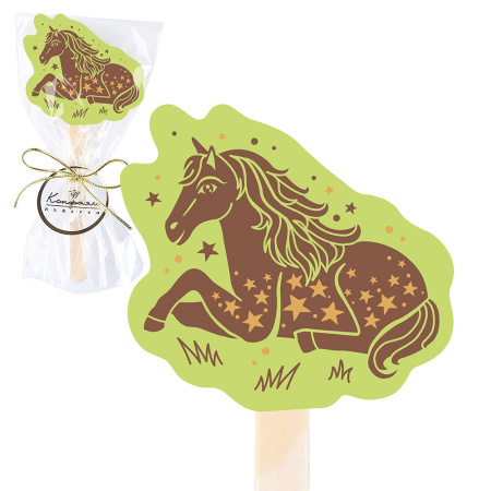 "Лошадка" шоколад яблочный на палочке 15г