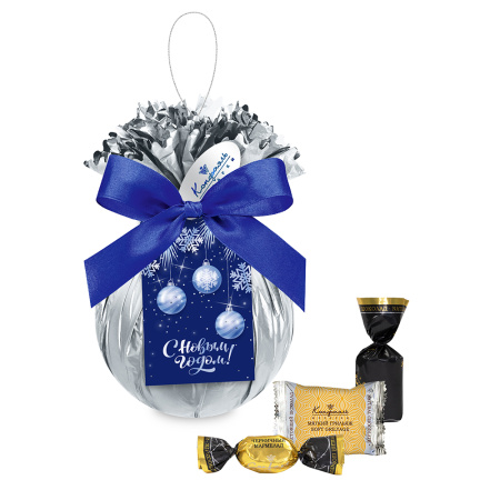 Ёлочная игрушка с конфетами суфле, мягкий грильяж, мармелад 90г