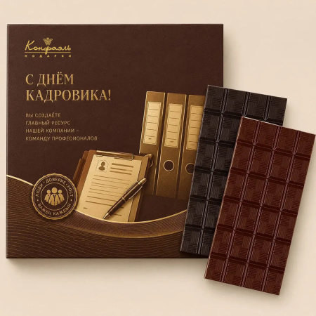 Шоколад молочный, горький " С Днем кадровика"