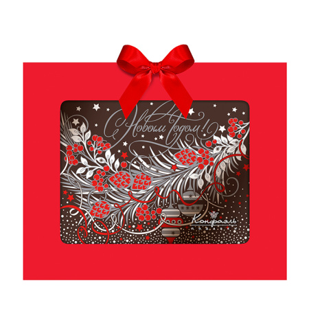 Открытка из горького шоколада с декором