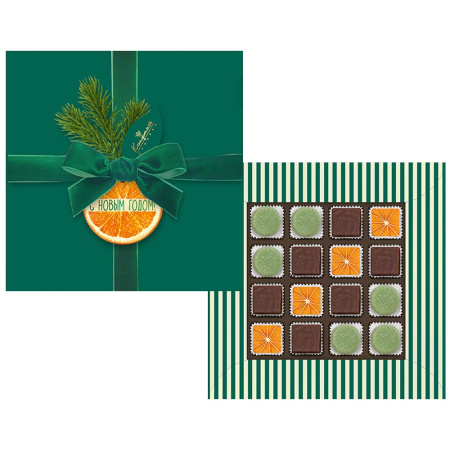 Мармелад желейный со вкусом «Зеленая дыня», апельсиновое суфле, шоколадные конфеты ассорти 170г