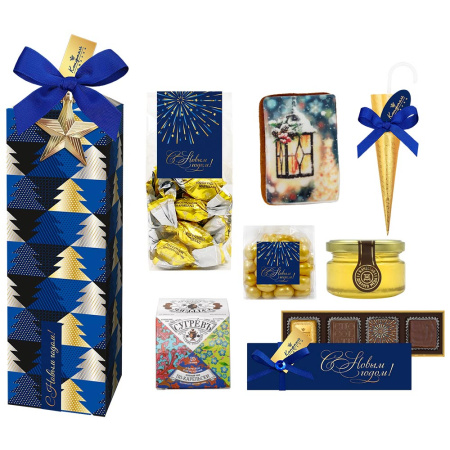 Набор с конфетами: ассорти, мармелад, драже, чай