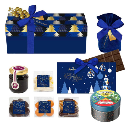 Набор конфет: ассорти, молочный шоколад, драже, цукаты, чай, варенье