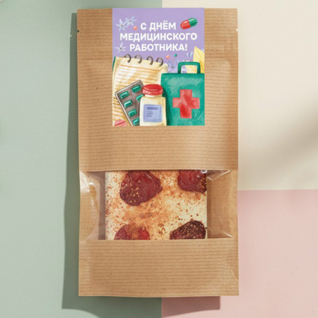 Шоколад белый с клубникой 