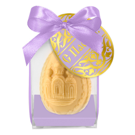 Барельефное яйцо из белого шоколада С Пасхой! 105г