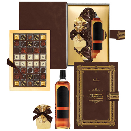 Набор с конфетами ассорти, суфле, мягкий грильяж, драже