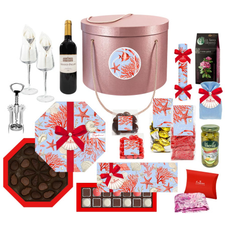 Набор: драже, мармелад, конфеты, чай 1245г