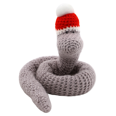 Мягкая игрушка змея серая