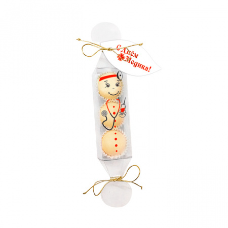 Шоколад белый с декором доктор 15г