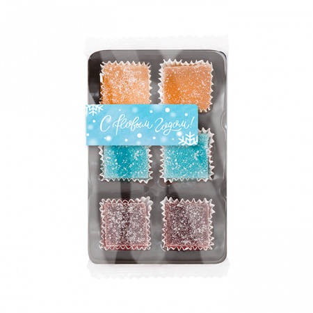 Подарочный набор мармелада:  "Апельсиновый", "Виноградный", "Черничный" 65г