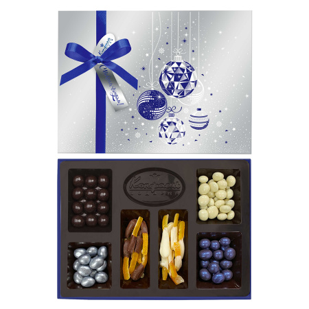 Набор драже и цукатов в шоколаде серебряный 400г