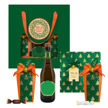 Подарочный набор в пакете с ручками: шоколад с миндалем, конфеты, ассорти 555г