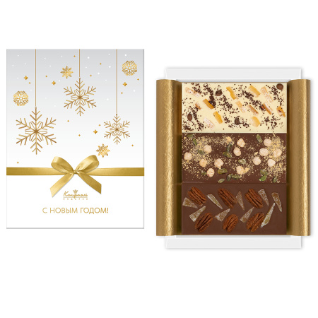 Набор молочного, белого и горького шоколада с добавками 300г Набор молочного, белого и горького шоколада с добавками 300г