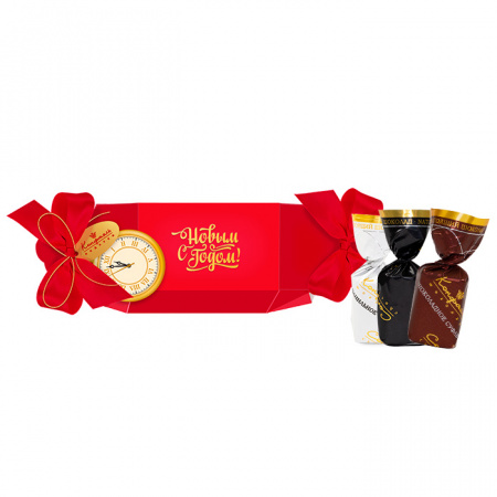 Подарочная Хлопушка средняя: конфеты глазированные горьким шоколадом "Суфле" 90г