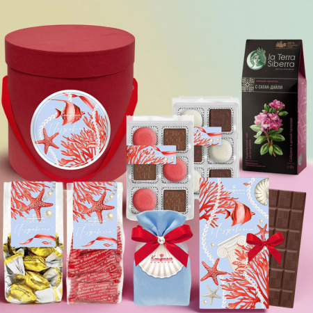 Набор: драже, мармелад, ассорти, шоколад, чай