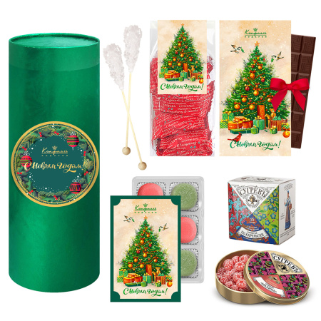 Набор с конфетами: мармелад, чай, леденцы, карамель