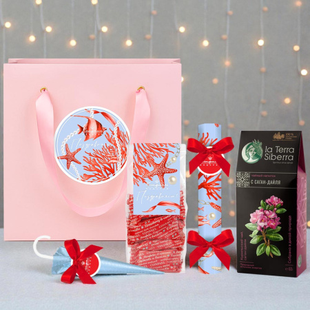 Набор:конфеты глазированные,конфеты ручной работы,чай  270г