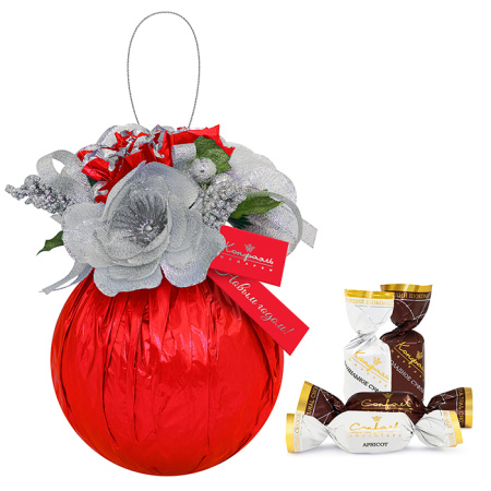 Елочная игрушка с конфетами суфле и сухофруктами 255г Елочная игрушка с конфетами суфле и сухофруктами 255г