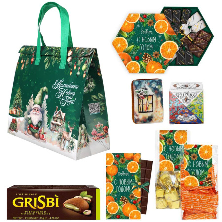 Термопакет "Волшебного Нового года" с конфетами и шоколадом (застежка-липучка многоразовая)