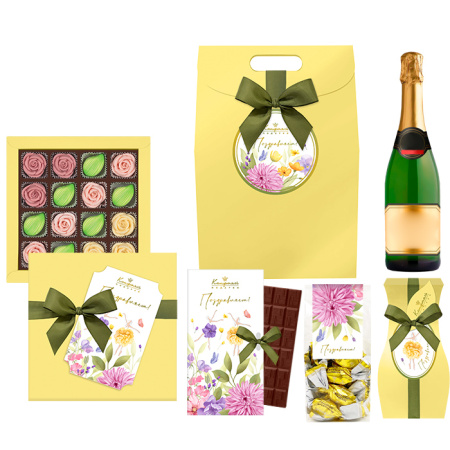 Набор: шоколад белый, молочный, мармелад, мармелад-суфле