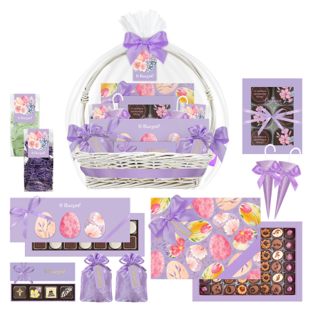 Корзина с конфетами: суфле, ручной работы, драже С Пасхой!