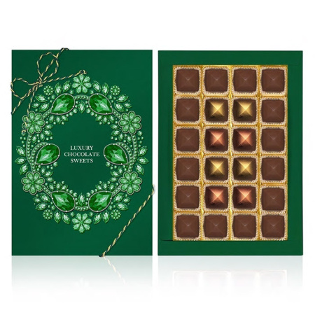 Шоколадные конфеты ассорти зеленый набор 255г