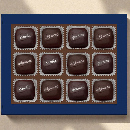 Сухофрукты в шоколаде (финик, слива, абрикос) 155г