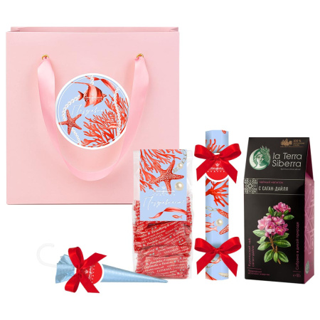 Набор:конфеты глазированные,конфеты ручной работы,чай  270г