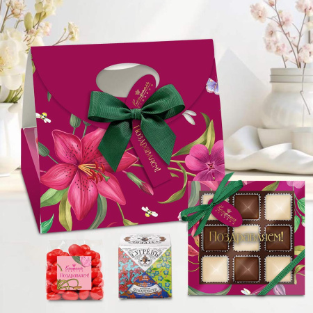 Сумочка: шоколад, драже, конфеты ассорти, чай 195г