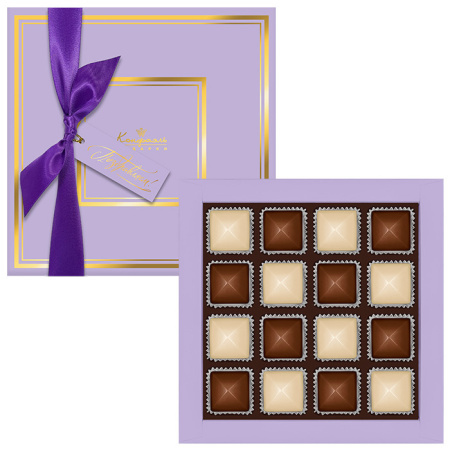 Шоколадные конфеты ассорти набор сиреневый 170г Шоколадные конфеты ассорти набор сиреневый 170г