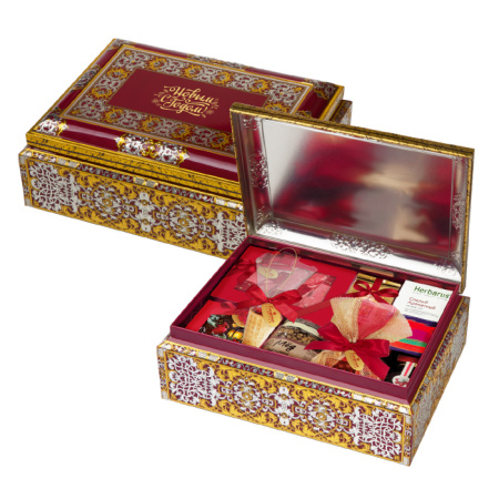 Шкатулка Наследие: шоколад, драже, конфеты, чай, кофе, варенье  670г Шкатулка Наследие: шоколад, драже, конфеты, чай, кофе, варенье  670г