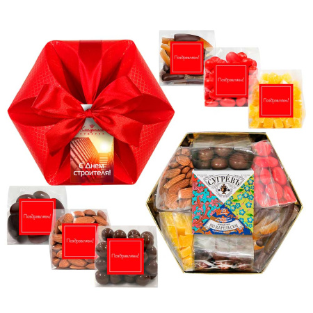 Набор "С Днем строителя" конфеты, шоколад, чай