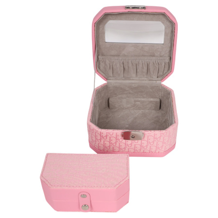 Шкатулка для украшений розовая 16х11,5х9см 