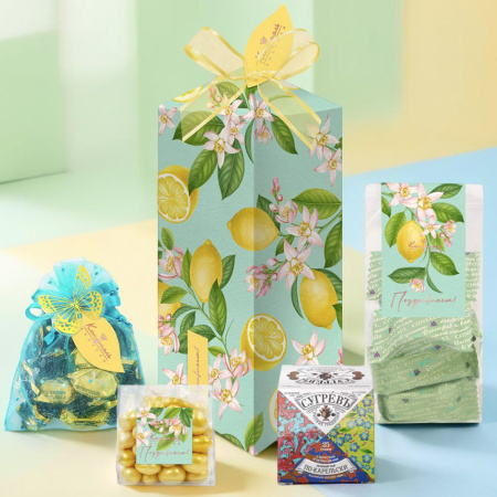 Набор: драже, конфеты глазированные, чай  345г