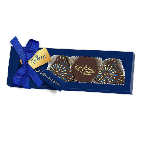 Конфеты суфле  в горьком шоколаде (ванильное, кофейное) с декором 90г