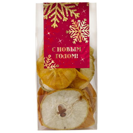 Сумочка с конфетами мармелад-суфле, фруктовые чипсы, пряник, чай