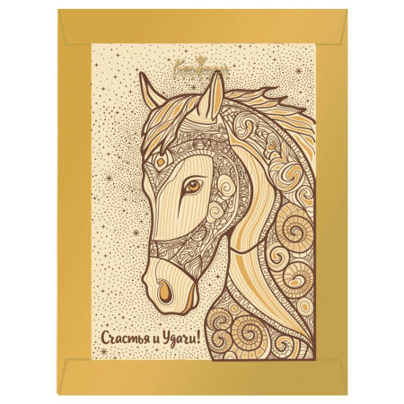 "Счастья и удачи" открытка шоколад белый 170г